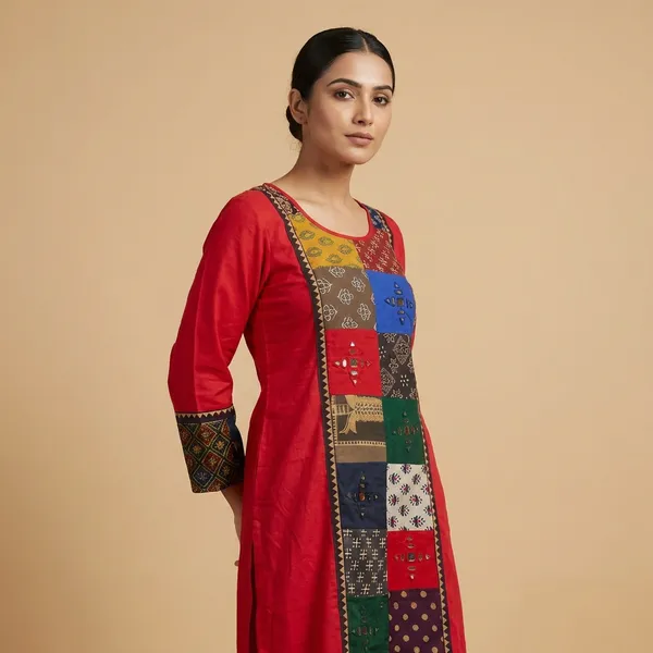 Red_Cotton_Premium_Kurti_For_Women