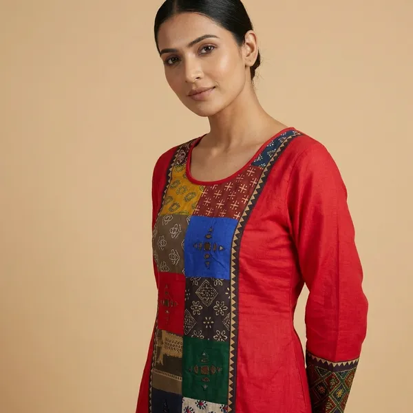 Red_Cotton_Premium_Kurti_For_Women