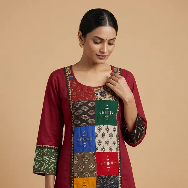 Red_Cotton_Premium_Kurti_For_Women