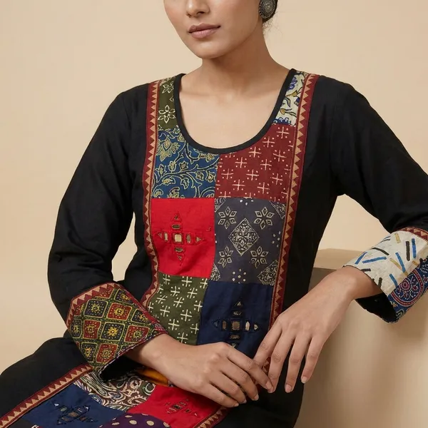 Black_Cotton_Premium_Kurti_For_Women
