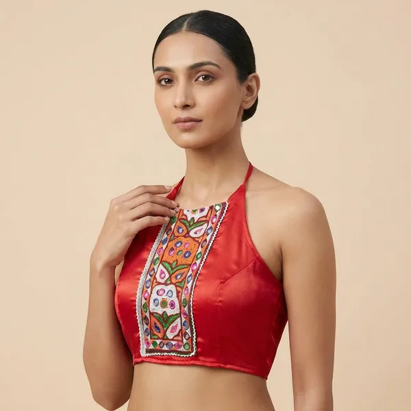 Red_Gamthi_silk_Premium_Blouse_For_Women