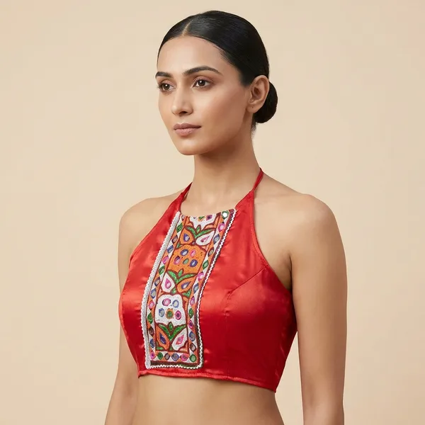 Red_Gamthi_silk_Premium_Blouse_For_Women