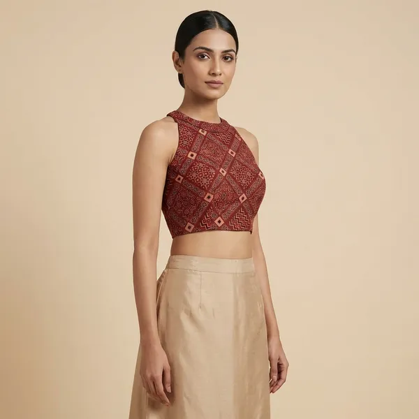 Red_Cotton_Premium_Blouse_For_Women