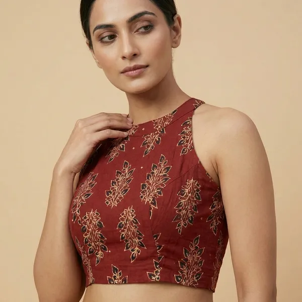 Red_Cotton_Premium_Blouse_For_Women