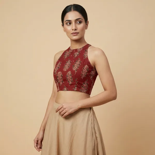 Red_Cotton_Premium_Blouse_For_Women