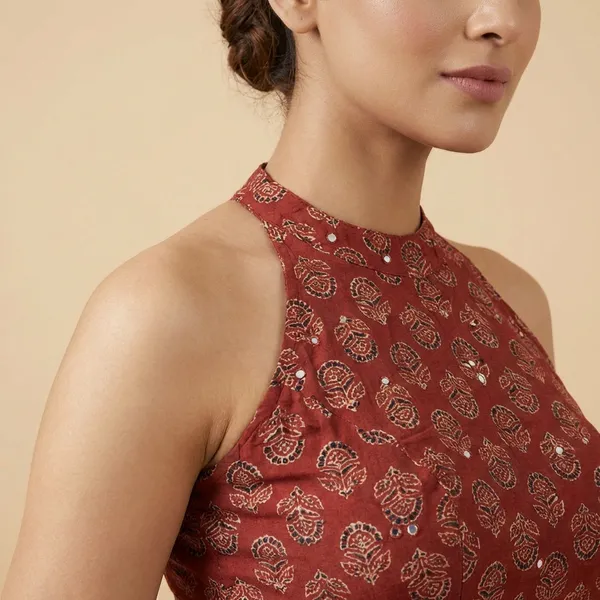 Red_Cotton_Premium_Blouse_For_Women