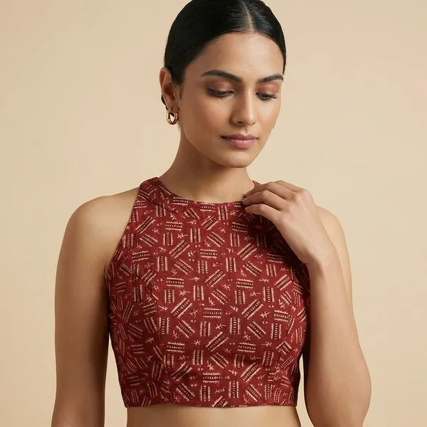 Maroon_Cotton_Premium_Blouse_For_Women
