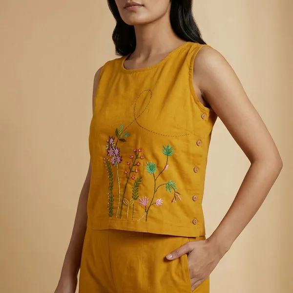 Yellow_Cotton_Premium_Co_Ord_Set_For_Women