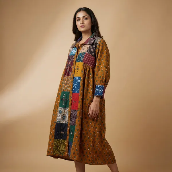 Yellow_Cotton_Premium_One_Piece_For_Women