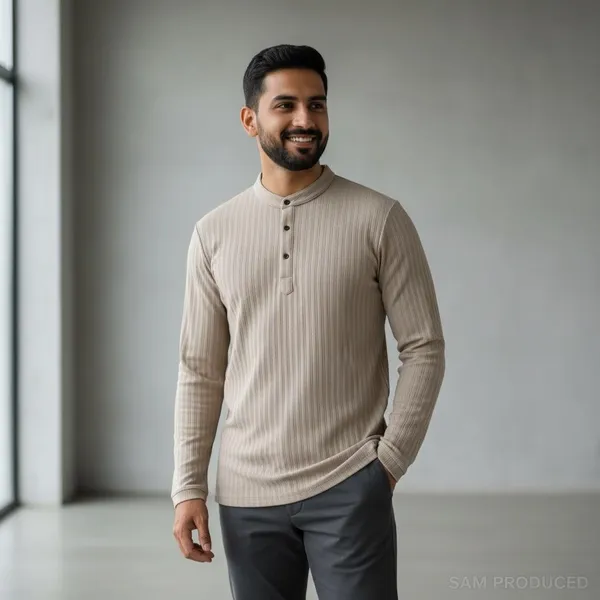 Beige_Imp_Luxury_Knit_Henley_T-Shirt_For_Men