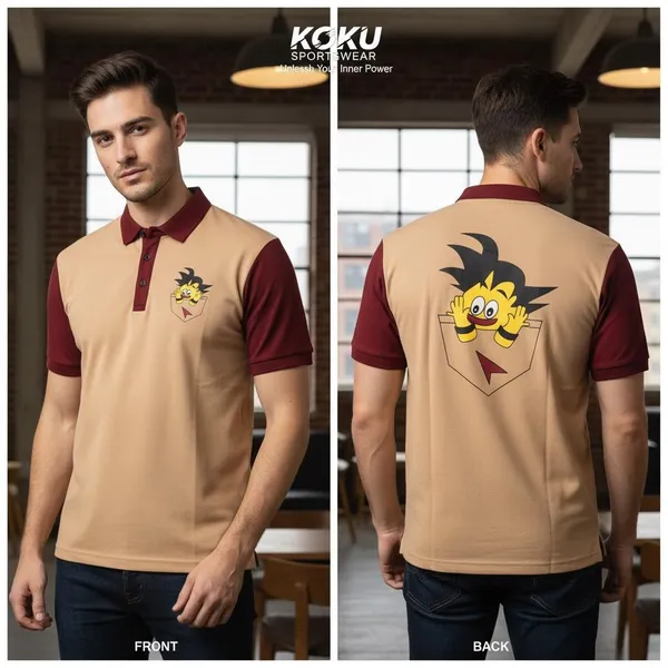 Beige_And_Maroon_Imp_Cotton_Bio_Wash_Polo_T-Shirt_For_Men