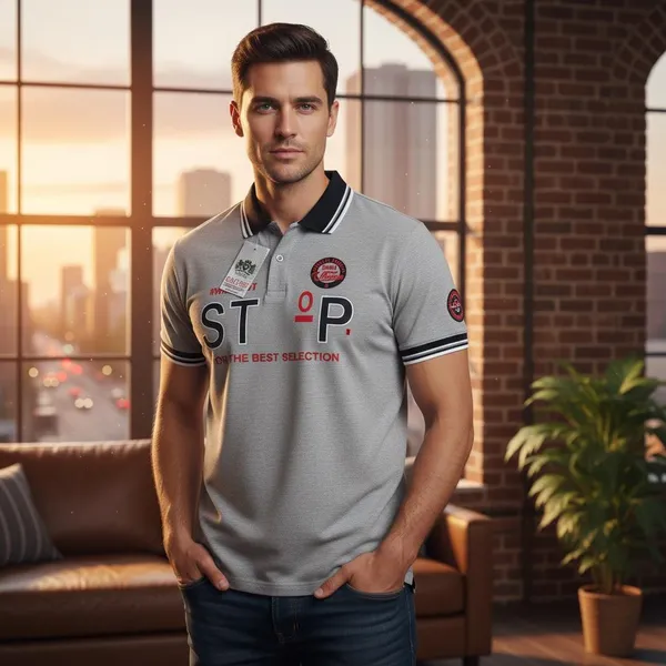 Grey_Imp_Cotton_Bio_Wash_Polo_T-Shirt_For_Men