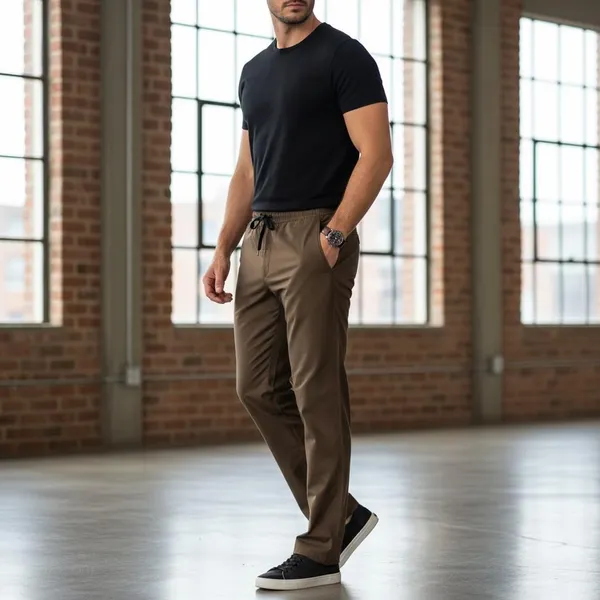 Olive_Green_Imp_Cotton_Twill_Jogger_Pants_For_Men