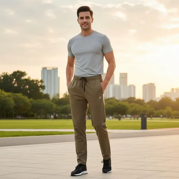 Olive_Green_Imp_Cotton_Twill_Jogger_Pants_For_Men