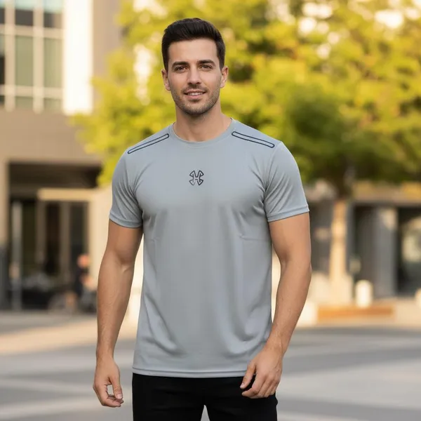 Grey_Imp_Dot_Knit_Lycra_Performance_T-Shirt_For_Men