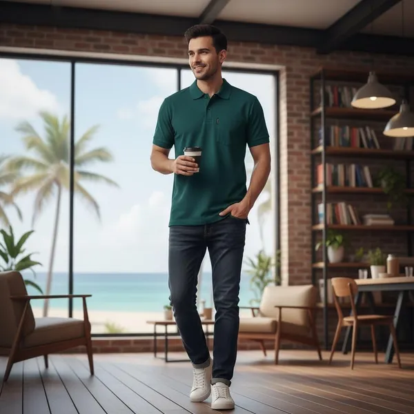 Dark_Green_Imp_K_Jali_Knit_Polo_T-Shirt_For_Men