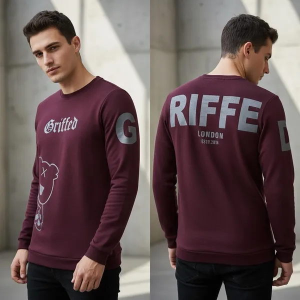 Burgundy_Imp_3_Line_Knit_Sweatshirt_For_Men