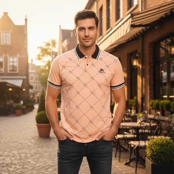 Peach_Imp_Cotton_Bio_Wash_Polo_T-Shirt_For_Men