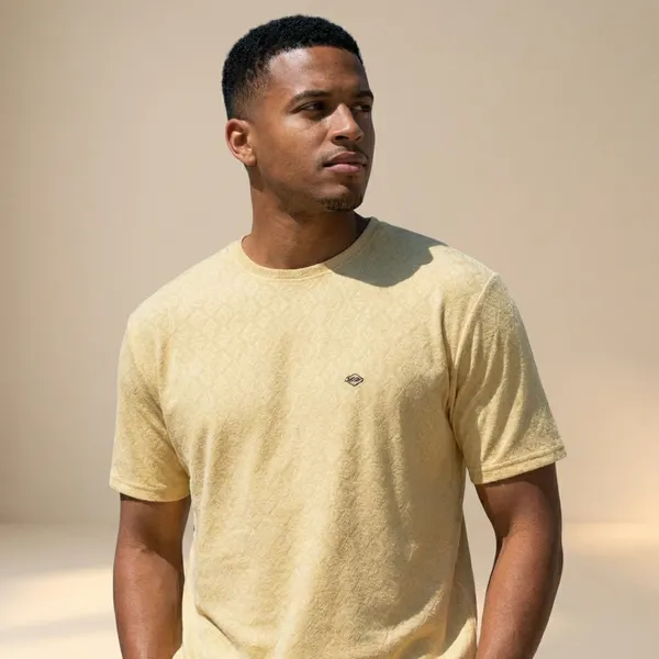 Yellow_Cotton_Jacquard_Knit_Co-Ord_Set_For_Men