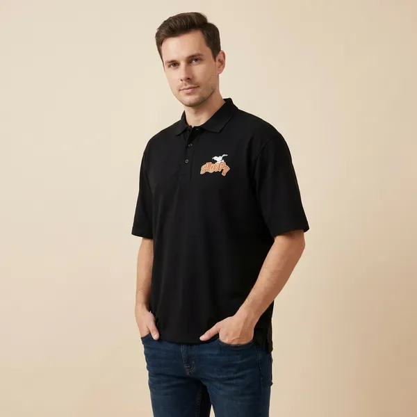 Black_Imp_Cotton_Bio_Wash_Polo_T-Shirt_For_Men