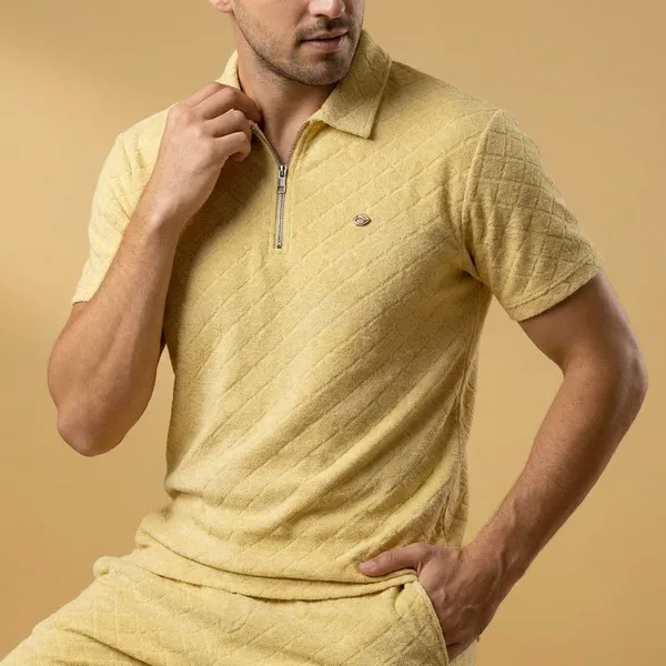 Yellow_Imp_Cotton_Jacquard_Co-Ord_Set_For_Men