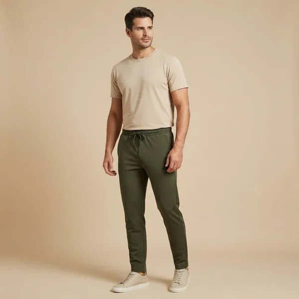 Olive_Green_Imp_Cotton_Twill_Jogger_Pants_For_Men
