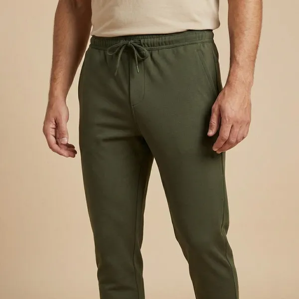 Olive_Green_Imp_Cotton_Twill_Jogger_Pants_For_Men