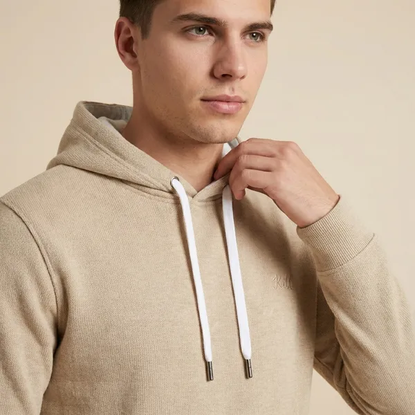 Beige_Imp_Cord_Knit_Hoodie_For_Men