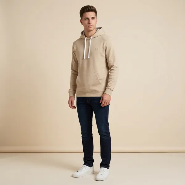 Beige_Imp_Cord_Knit_Hoodie_For_Men