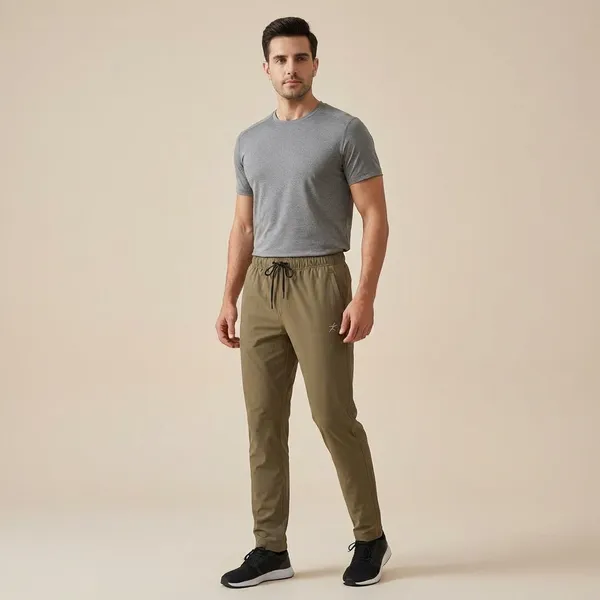 Olive_Green_Imp_Cotton_Twill_Jogger_Pants_For_Men