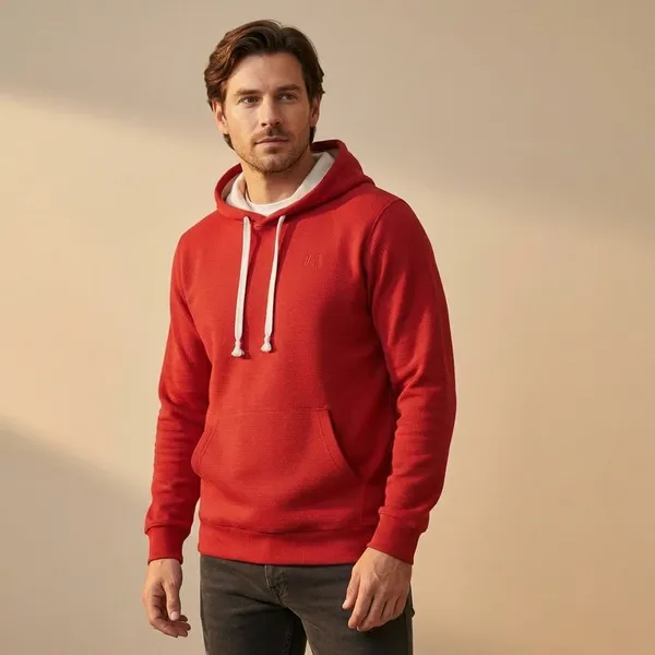 Maroon_Imp_Cord_Knit_Hoodie_For_Men