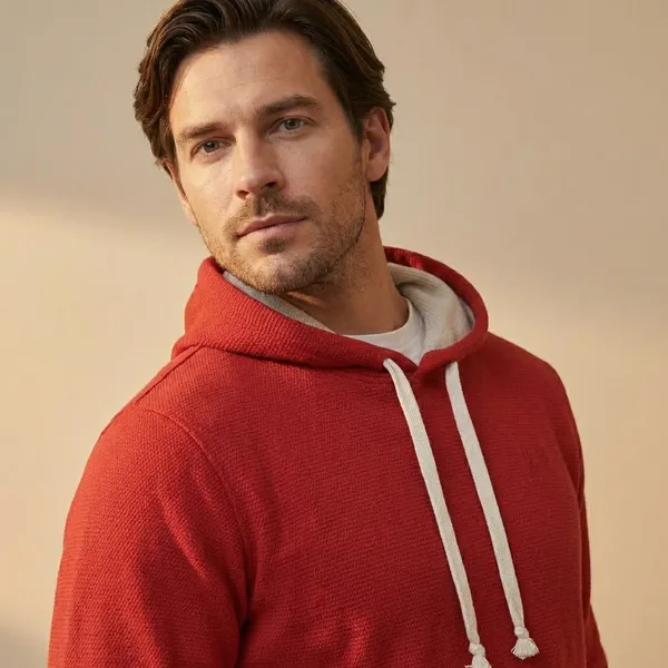 Maroon_Imp_Cord_Knit_Hoodie_For_Men
