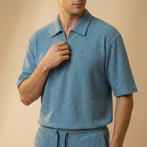 Blue_Imp_Cotton_Jacquard_Co-Ord_Set_For_Men