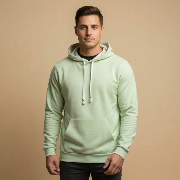 Mint_Green_Imp_Dot_Knit_Pullover_Hoodie_For_Men