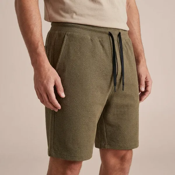 Olive_Green_Imp_Fashion_Knit_Casual_Shorts_For_Men