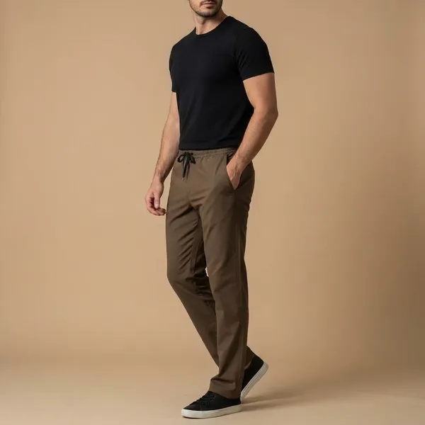 Olive_Green_Imp_Cotton_Twill_Jogger_Pants_For_Men