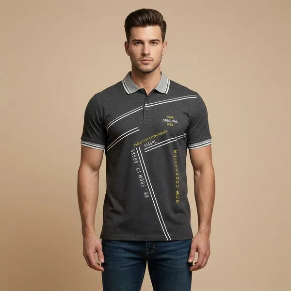 Charcoal_Grey_Imp_Cotton_Bio_Wash_Polo_T-Shirt_For_Men