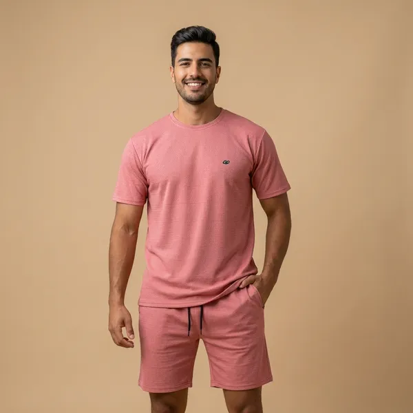 Coral_Pink_Imp_Cotton_Jacquard_Co-Ord_Set_For_Men