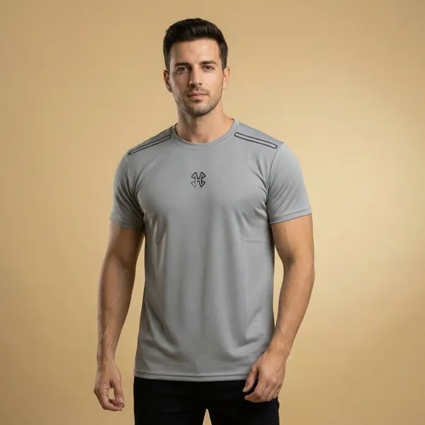 Grey_Imp_Dot_Knit_Lycra_Performance_T-Shirt_For_Men