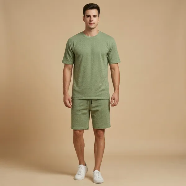 Olive_Green_Imp_Cotton_Jacquard_Co-Ord_Set_For_Men