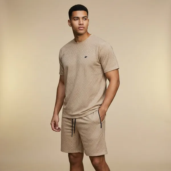 Beige_Imp_Cotton_Jacquard_Co-Ord_Set_For_Men