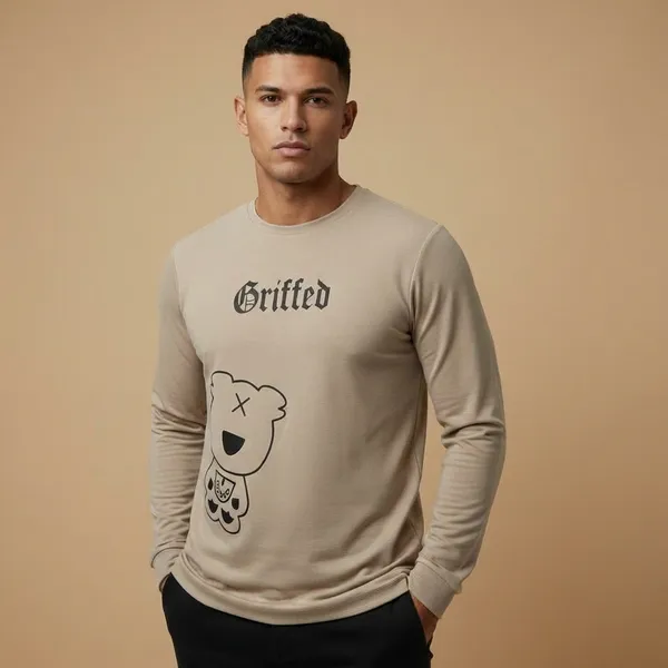 Grey_Imp_3_Line_Knit_Sweatshirt_For_Men