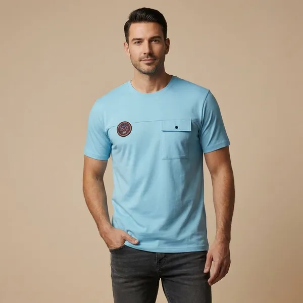 Light_Blue_Imp_Sap_Polo_Matty_Pocket_T-Shirt_For_Men