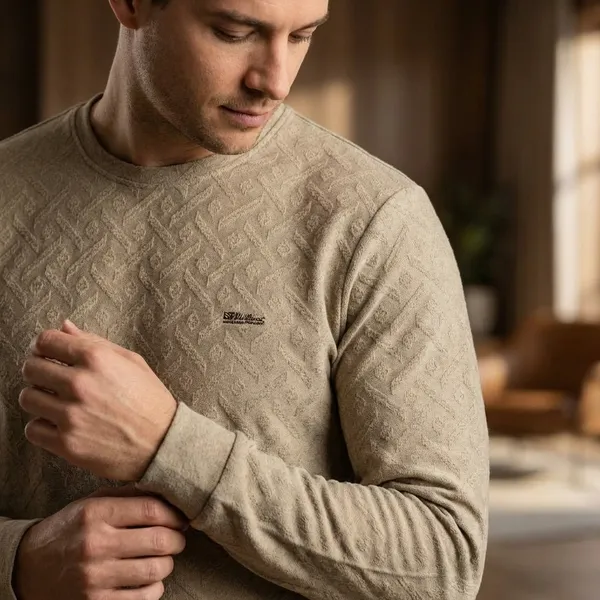 Brown_Cotton_Jacquard_Sweatshirt_For_Men