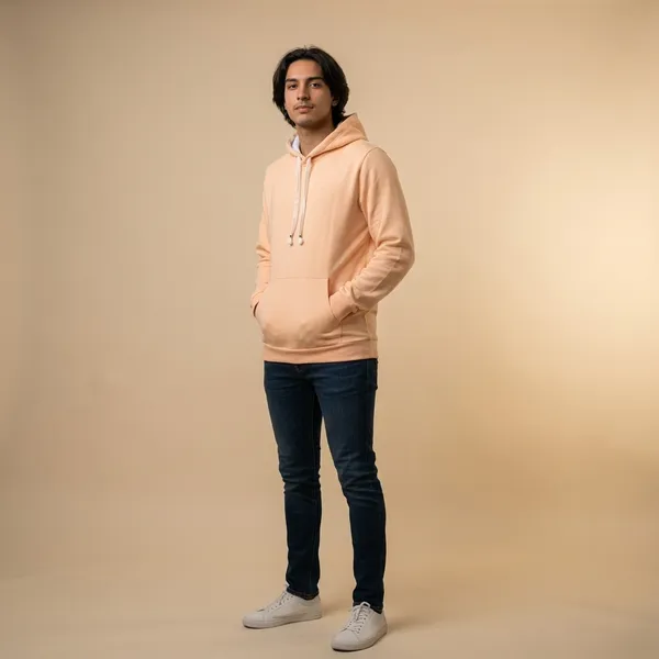 Peach_Imp_Cord_Knit_Pullover_Hoodie_For_Men