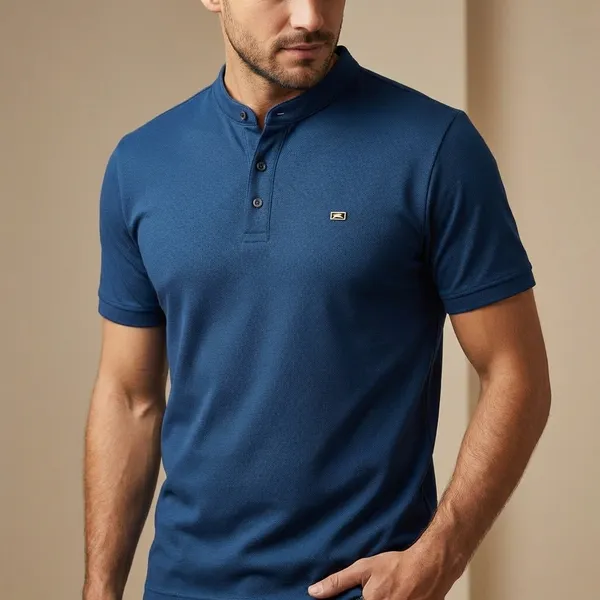 Navy_Blue_Imp_Tencel_Lycra_Polo_T-Shirt_For_Men
