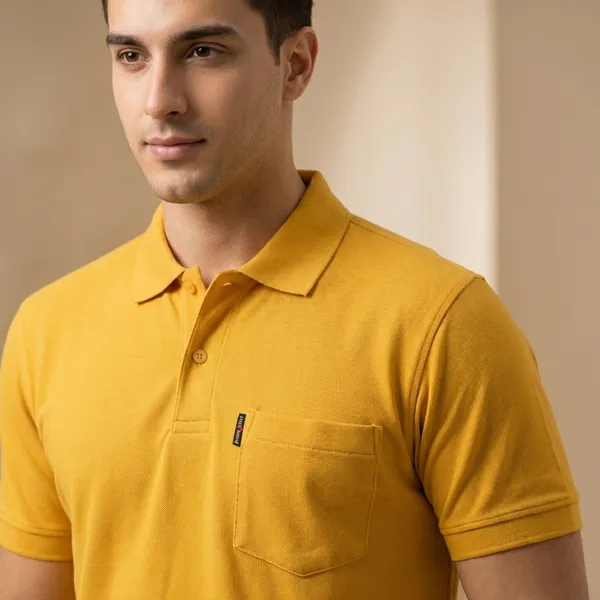 Mustard_Yellow_Imp_Tencel_Polo_T-Shirt_For_Men