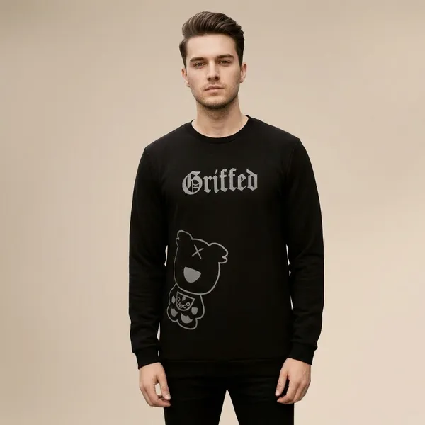 Black_Imp_3_Line_Knit_Sweatshirt_For_Men