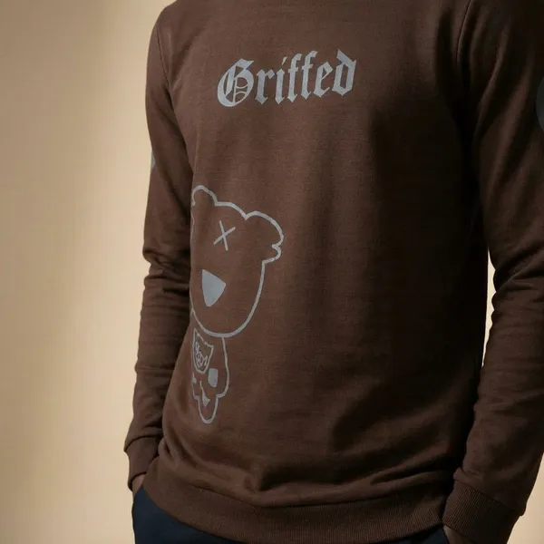 Brown_Imp_3_Line_Knit_Sweatshirt_For_Men