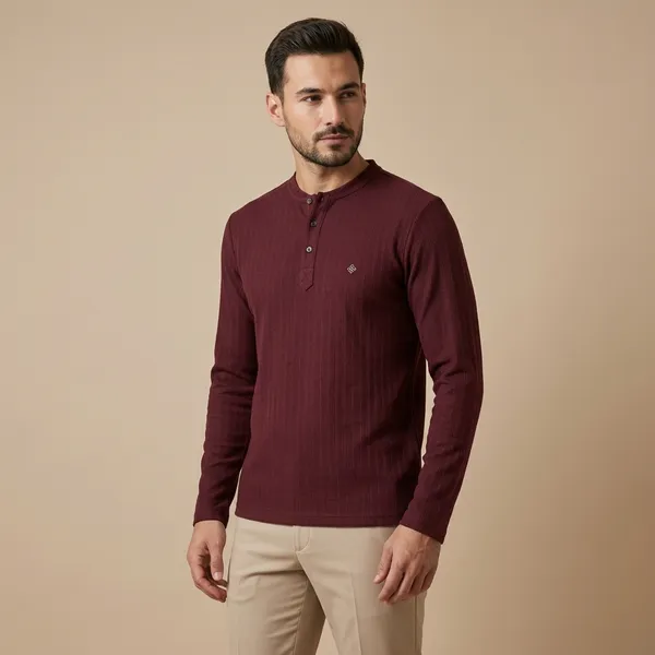 Maroon_Imp_Cotton_Jacquard_Henley_T-Shirt_For_Men